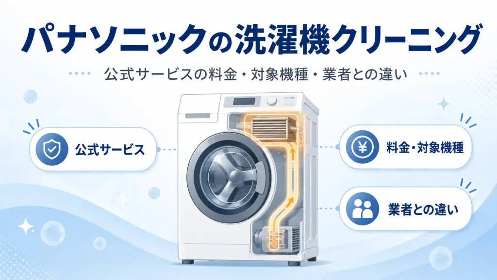 パナソニックの洗濯機クリーニング公式サービスの料金・対象機種・業者との違いを解説する記事のアイキャッチ